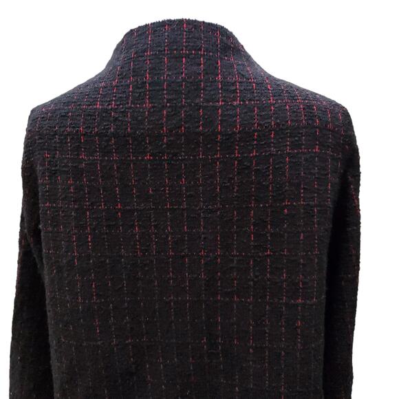 Sahara London Size 1 Black Red Plaid Jacket Asymmetric Front Pockets Sz S - Picture 12 of 15